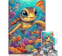 1000 Piece Jigsaw Puzzles Baby Turtle Teenager Jigsaw,Challenging Game Gifts for Is Ideal As A Gift for The Whole Family (size 38x26cm)