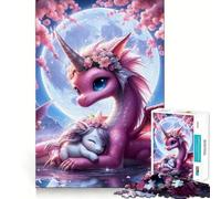 1000 Piece Jigsaw Puzzles Baby Unicorn Cute Tight Fit Play Logic Thinking Play Chill Play Time Xmas Art Gift (38x52cm)