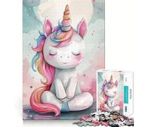 1000 Piece Jigsaw Puzzles Baby Unicorn Cute Tight Fit Play Logic Thinking Play Chill Play Time Xmas Art Gift (38x26cm)
