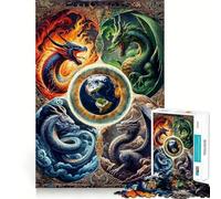 1000 Piece Jigsaw Puzzles Balance of The Elements Tight Fit Play Logic Thinking Play Chill Play Time Xmas Art Gift (38x52cm)