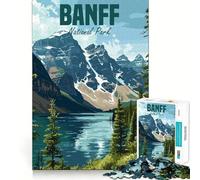 1000 Piece Jigsaw Puzzles- Banff National Park Accurate Cut Fun Thinking Fun Game Slow Time Fun Christmas Home Art (38x26cm)