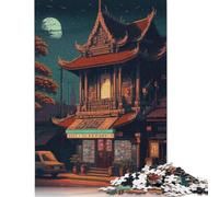 1000 Piece Jigsaw Puzzles Bangkok Pixel Art Creative Square Wooden Jigsaw Puzzles for Adults 1000pcs (75x50cm)