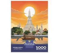 1000-piece Jigsaw Puzzles Bangkok Thailand Wat Arun Sunset Adult Jigsaw Hands-on Game A Work of Art Unique Gifts for Birthday And Christmas 38x26cm/1000pcs