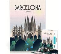 1000-piece Jigsaw Puzzles Barcelon Spain Poster Perfect Edge Play Brain Skill Play Slow Play Fun Birthday Mind Gift (38x26cm)