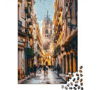 1000-piece Jigsaw Puzzles Barcelona Gothic Street with Cathedral Adult Jigsaw Hands-on Game A Work of Art Unique Gifts for Birthday And Christmas 70x50cm/1000pcs