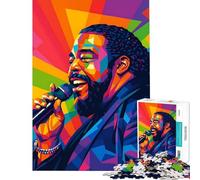 1000 Piece Jigsaw Puzzles- Barry White Colorful Portrait Learning Educational Toys for Educational Game Difficult Challenge Gifts Ideas (Size 38x26cm)