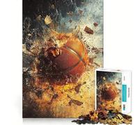 1000-piece Jigsaw Puzzles Basketball Explosion Perfect Edge Play Brain Skill Play Slow Play Fun Birthday Mind Gift (38x26cm)