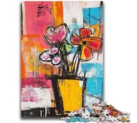 1000 Piece Jigsaw Puzzles Basquiat Flowers 1000 Pieces for Teenagers,Educational Games Home Decoration Birthday Present, Gifts, Wall Art (38x26cm)