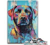 1000 Piece Jigsaw Puzzles Basquiat-style Labrador Puzzles for Adults,Stress Reliever Staycation Kill Time Enhance Love between Couples (50x75cm)