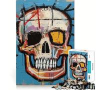 1000 Piece Jigsaw Puzzles- Basquiat Style Skull Smooth Cut Play Cognitive Play Gift Restful Play Time Birthday Game Gift (50x75cm)