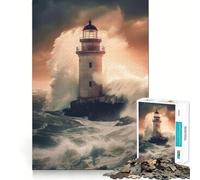 1000 Piece Jigsaw Puzzles Beacon in The Tempest Clean Fit Decor Smart Mind Activity Cozy Time Play Christmas Fun Gift (38x52cm)