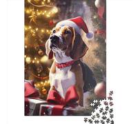 1000 Piece Jigsaw Puzzles Beagle Christmas for Adults Paper Puzzles Educational Toys 1000pcs (38x26cm)