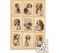1000-piece Jigsaw Puzzles Beagle Puppies Collection Adult Jigsaw Hands-on Game A Work of Art Unique Gifts for Birthday And Christmas 38x26cm/1000pcs