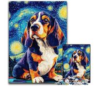1000 Piece Jigsaw Puzzles Beagle Under The Night Sky Cardboard Jigsaw Puzzles Challenging Brain Teaser for Teenager, Family Game Night Fun 26X38CM