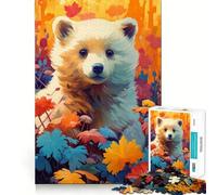 1000 Piece Jigsaw Puzzles- Bear Cub No Accurate Cut Fun Thinking Fun Game Slow Time Fun Christmas Home Art (38x26cm)