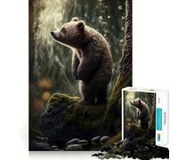 1000 Piece Jigsaw Puzzles Bear Precious Clean Fit Decor Smart Mind Activity Cozy Time Play Christmas Fun Gift (50x75cm)