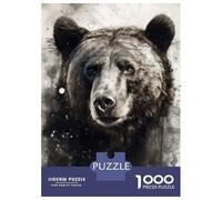 1000 Piece Jigsaw Puzzles- Bear Wild Beauty Black Ink Jigsaw Puzzle Brain Teaser Game Wall Decoration Deal As Gifts for The Whole Family 70x50cm/1000pcs