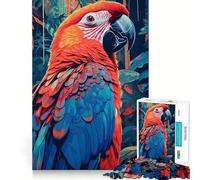 1000 Piece Jigsaw Puzzles Beautiful Ara Parrot Clean Fit Decor Smart Mind Activity Cozy Time Play Christmas Fun Gift (38x26cm)