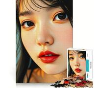 1000 Piece Jigsaw Puzzles- Beautiful Asian Woman Face Accurate Cut Fun Thinking Fun Game Slow Time Fun Christmas Home Art (50x75cm)