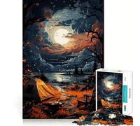 1000-piece Jigsaw Puzzles Beautiful Camping Night Perfect Edge Play Brain Skill Play Slow Play Fun Birthday Mind Gift (50x75cm)