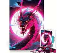 1000 Piece Jigsaw Puzzles- Beautiful Chinese Dragon Smooth Cut Play Cognitive Play Gift Restful Play Time Birthday Game Gift (50x75cm)