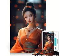 1000-piece Jigsaw Puzzles Beautiful Girl Perfect Edge Play Brain Skill Play Slow Play Fun Birthday Mind Gift (38x26cm)