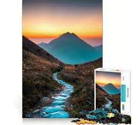 1000 Piece Jigsaw Puzzles Beautiful Hills at Sunset Clean Fit Decor Smart Mind Activity Cozy Time Play Christmas Fun Gift (50x75cm)