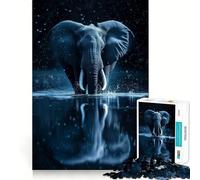 1000 Piece Jigsaw Puzzles Beautiful Magical Elephant Clean Fit Decor Smart Mind Activity Cozy Time Play Christmas Fun Gift (38x26cm)