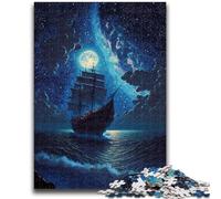 1000 Piece Jigsaw Puzzles Beautiful Pirate Ship Help The Brain Exercise Addictive Toys to Cultivate Patience Perfect Decoration 50x75cm