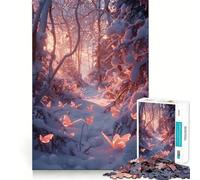 1000 Piece Jigsaw Puzzles- Beautiful Winter Butterfly Accurate Cut Fun Thinking Fun Game Slow Time Fun Christmas Home Art (50x75cm)