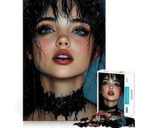 1000 Piece Jigsaw Puzzles- Beauty Vampire Girl Accurate Cut Fun Thinking Fun Game Slow Time Fun Christmas Home Art (38x26cm)