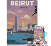 1000 Piece Jigsaw Puzzles Beirut,Stress Reliever Difficult Challenge Every Piece Is Unique - Challenging Family Fun Game (38x26cm)
