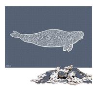1000 Piece Jigsaw Puzzles Beluga Whale Ink Art Paper Puzzles Educational Toys 38x26cm/1000pcs