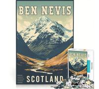 1000 Piece Jigsaw Puzzles Ben Nevis in Scotland, Impossible Game, Precision Cutting, with Fully Interlocking Randomly Shaped Pieces 50x75cm