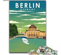 1000 Piece Jigsaw Puzzles Berlin Germany Travel Art, for Ages 14 And over Each Piece Is Unique - Fun And Challenging Game for The Whole Family Good Gift 50x75cm