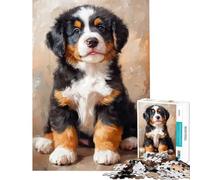 1000 Piece Jigsaw Puzzles Bernese Mountain Dog Puppy Difficult And Challenge Difficult Hard Practical Game for And 14 Years And over (50X75CM)