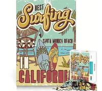 1000 Piece Jigsaw Puzzles Best Surfing in California Clean Fit Decor Smart Mind Activity Cozy Time Play Christmas Fun Gift (50x75cm)