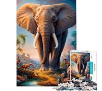 1000 Piece Jigsaw Puzzles- Beyond The Elephant for Birthday, Chrismas Enhance Memory Educational Games for 14+ Puzzle Game Offered (38x26cm)