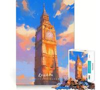 1000 Piece Jigsaw Puzzles- Big Ben Accurate Cut Fun Thinking Fun Game Slow Time Fun Christmas Home Art (38x52cm)