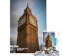 1000 Piece Jigsaw Puzzles Big Ben Clock Tower Fun at Home Activities, Wall Decoration Practical Game for And 14 Years And over (50X75cm)