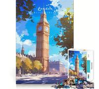 1000 Piece Jigsaw Puzzles- Big Ben in London Accurate Cut Fun Thinking Fun Game Slow Time Fun Christmas Home Art (38x26cm)