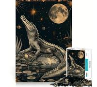 1000 Piece Jigsaw Puzzles Big Crocodile Tarot Cards Clean Fit Decor Smart Mind Activity Cozy Time Play Christmas Fun Gift (38x52cm)