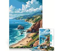 1000 Piece Jigsaw Puzzles- Big Sur California Pixel Accurate Cut Fun Thinking Fun Game Slow Time Fun Christmas Home Art (38x52cm)