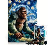 1000-piece Jigsaw Puzzles Bigfoot Starry Night Perfect Edge Play Brain Skill Play Slow Play Fun Birthday Mind Gift (50x75cm)