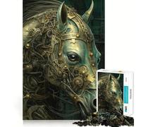 1000 Piece Jigsaw Puzzles- Bio Mechanical Horse Neat Edge Decor Thinking Training Toy Easy Time Fun Birthday Game Gift (50x75cm)