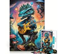 1000 Piece Jigsaw Puzzles- Biopunk Dino Jam Session Neat Edge Decor Thinking Training Toy Easy Time Fun Birthday Game Gift (38x52cm)