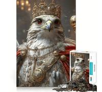 1000 Piece Jigsaw Puzzles Bird Hawk King Portrait Animal Clean Fit Decor Smart Mind Activity Cozy Time Play Christmas Fun Gift (38x52cm)