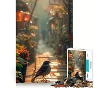 1000 Piece Jigsaw Puzzles- Bird in A Chinese Alley Smooth Cut Play Cognitive Play Gift Restful Play Time Birthday Game Gift (38x26cm)