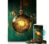 1000 Piece Jigsaw Puzzles- Bitcoin Crypto Light Bulb Neat Edge Decor Thinking Training Toy Easy Time Fun Birthday Game Gift (50x75cm)
