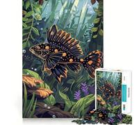 1000 Piece Jigsaw Puzzles- Black And Gold Fish in Lush Underwater Scene Neat Edge Decor Thinking Training Toy Easy Time Fun Birthday Game Gift (38x52cm)